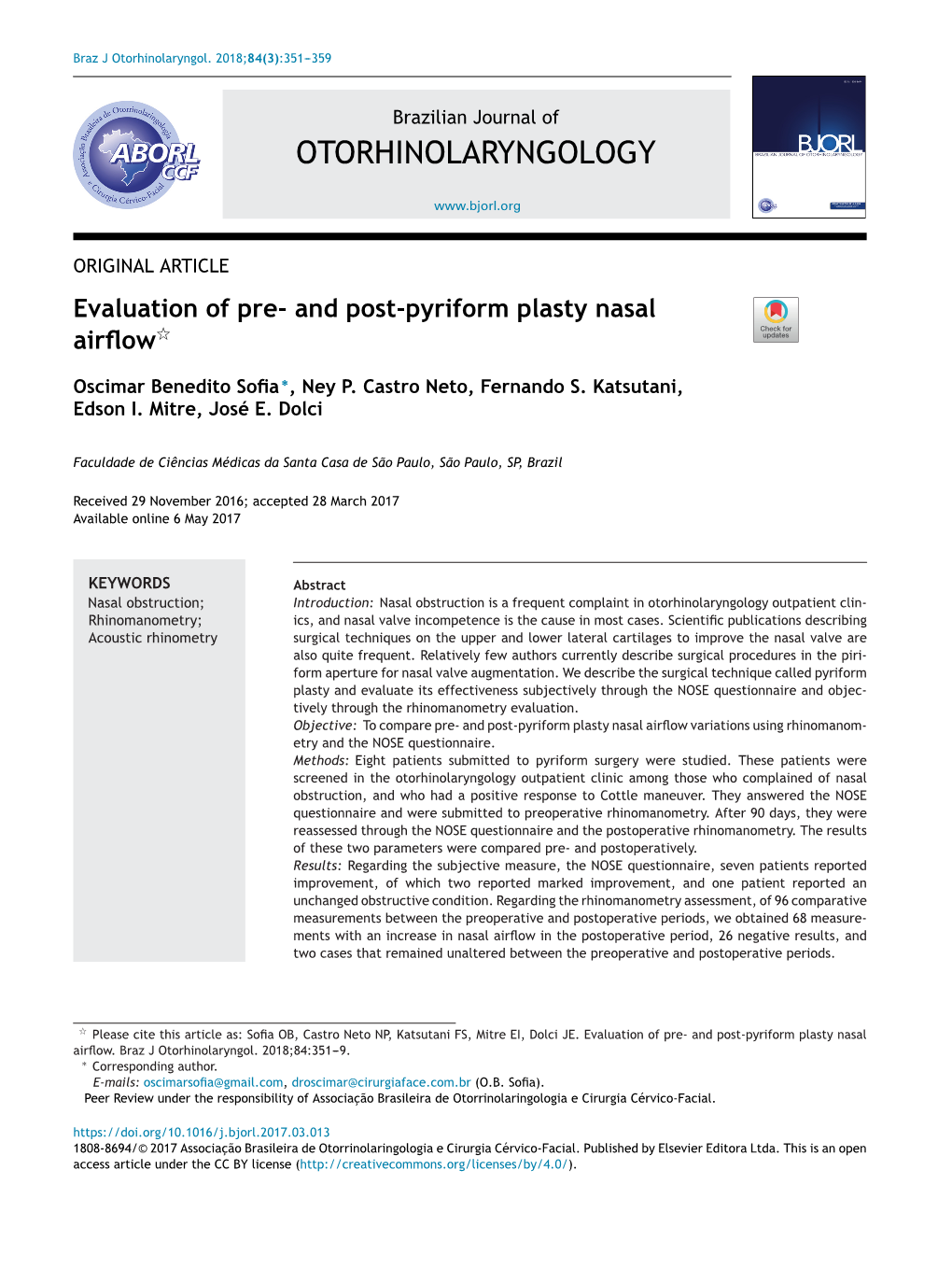 And Post-Pyriform Plasty Nasal Airflow