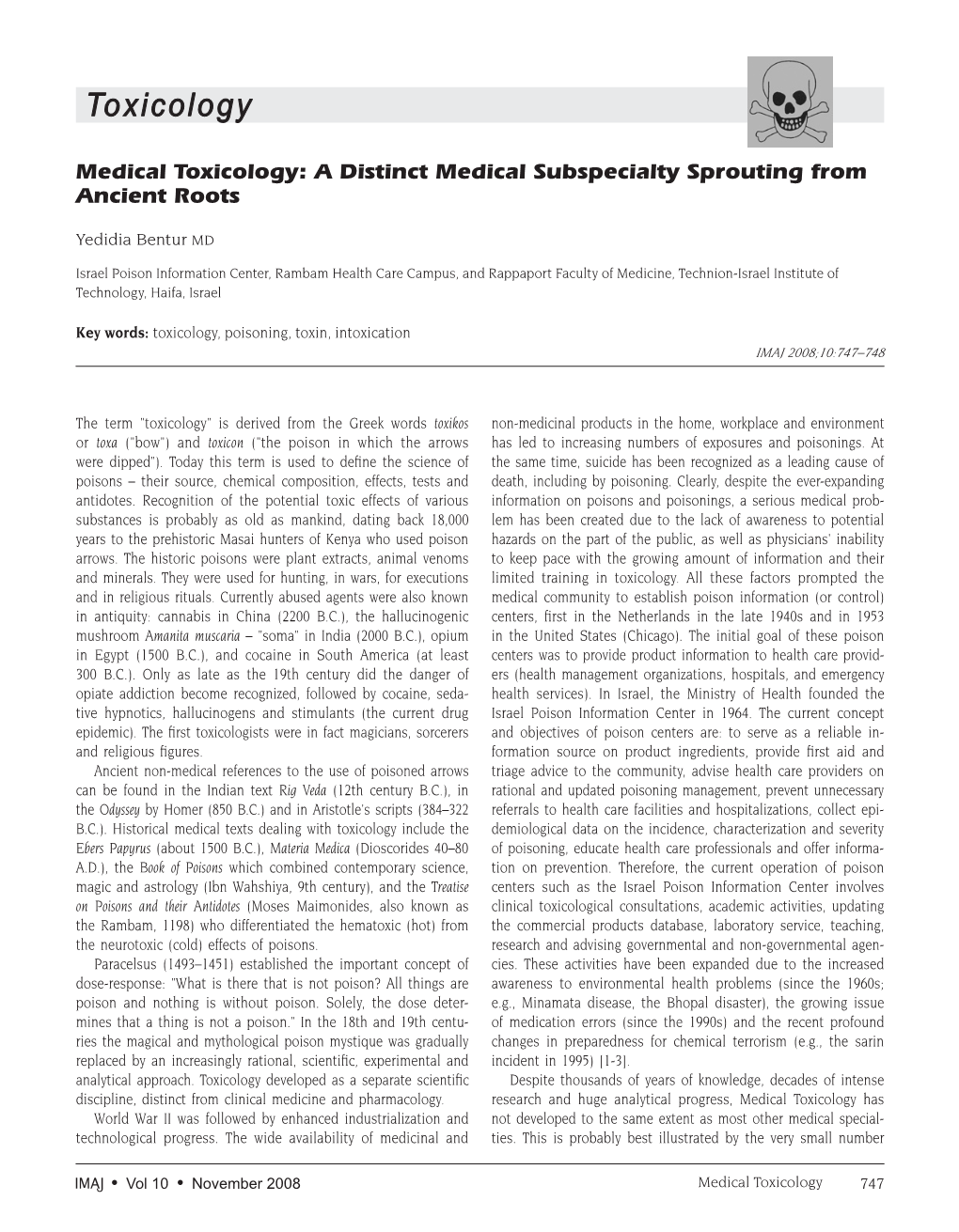 Medical Toxicology: a Distinct Medical Subspecialty Sprouting from Ancient Roots