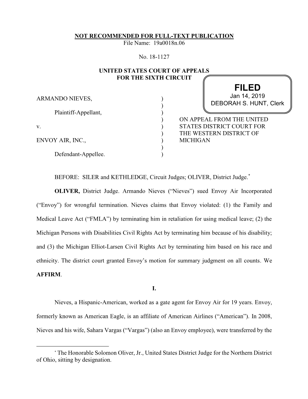 Nieves V. Envoy Air, Inc