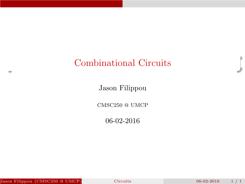 Combinational Circuits