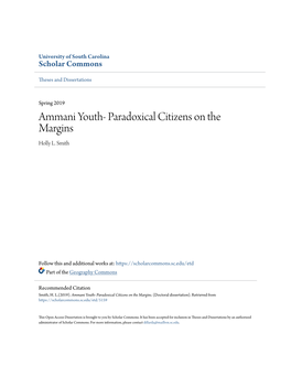 Ammani Youth- Paradoxical Citizens on the Margins Holly L
