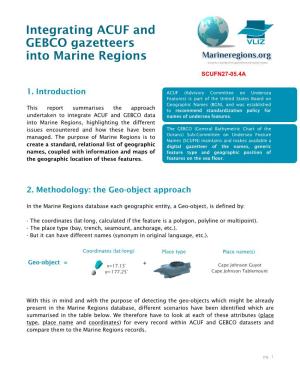 Integrating ACUF and GEBCO Gazetteers Into Marine Regions Pg