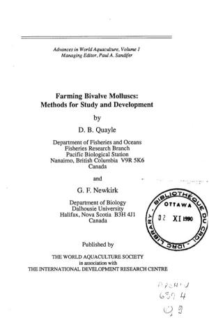 Farming Bivalve Molluscs: Methods for Study and Development by D