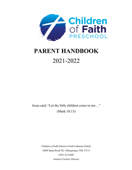 Parent Handbook 2021-2022