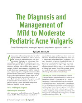 The Diagnosis and Management of Mild to Moderate Pediatric Acne Vulgaris