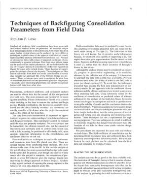 Techniques of Backfiguring Consolidation Parameters from Field Data