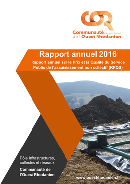 Rapport Annuel 2016 Rapport Annuel Sur Le Prix Et La Qualité Du Service Public De L’Assainissement Non Collectif (RPQS)