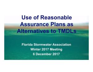 Use of Reasonable Assurance Plans As Alternatives to Tmdls