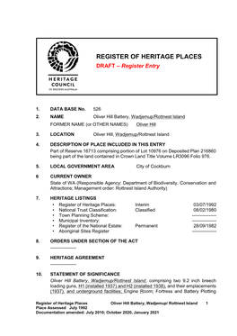 Draft Heritage Assessment Which Includes the Proposed Statement Of