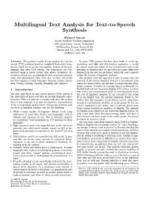 Multilingual Text Analysis for Text-To-Speech Synthesis