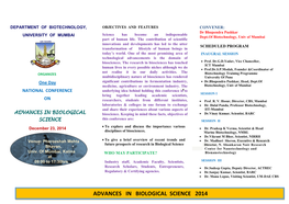 Advances in Biological Science 2014