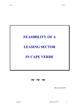 Feasibility of a Leasing Sector in Cape Verde Φ