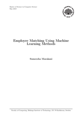 Employee Matching Using Machine Learning Methods