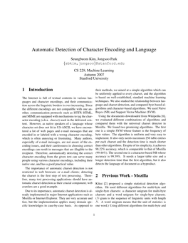 Automatic Detection of Character Encoding and Language