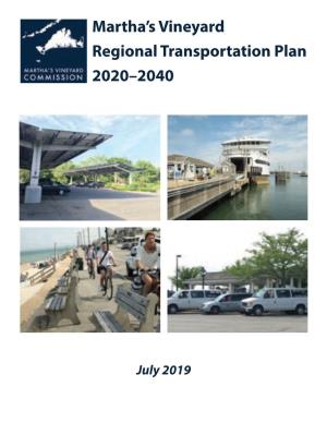 Martha's Vineyard Regional Transportation Plan 2020–2040