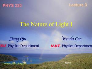 The Nature of Light I