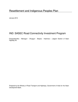 SASEC Road Connectivity Investment Program