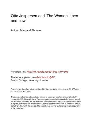 Otto Jespersen and 'The Woman', Then and Now