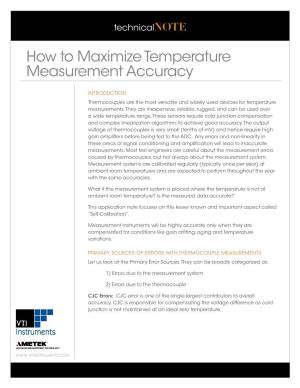 How to Maximize Temperature Measurement Accuracy