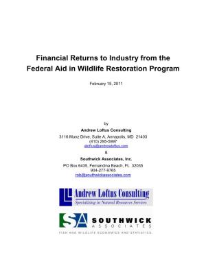 Financial Returns to Industry from the Federal Aid in Wildlife Restoration Program