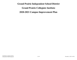 GPCI Campus Improvement Plan 2020-2021