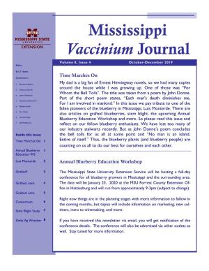 Mississippi Vaccinium Journal, October-December 2019