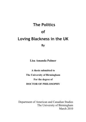 The Politics of Loving Blackness in the UK By
