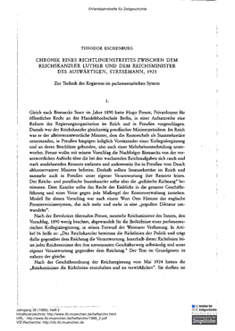 Chronik Eines Richtlinienstreites Zwischen Dem Reichskanzler Luther Und Dem Reichsminister Des Auswärtigen, Stresemann, 1925. Z