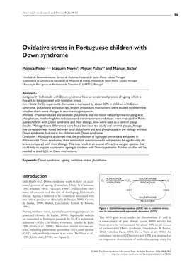 Oxidative Stress in Portuguese Children with Down Syndrome