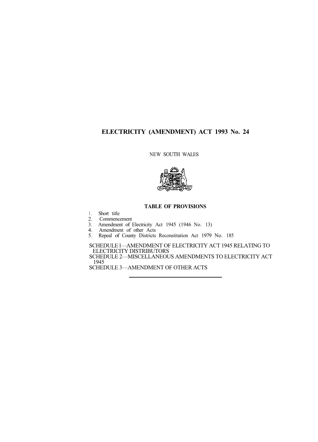 ELECTRICITY (AMENDMENT) ACT 1993 No. 24