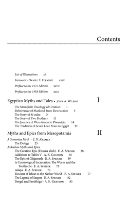 Egyptian Myths and Tales . JOHN A. WILSON Myths and Epics From