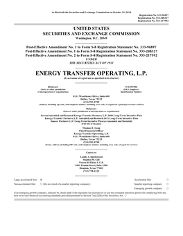 ENERGY TRANSFER OPERATING, L.P. (Exact Name of Registrant As Specified in Its Charter)