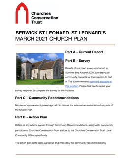 Berwick St Leonard Church Plan