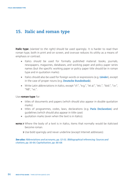 15. Italic and Roman Type