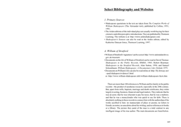 Select Bibliography and Websites