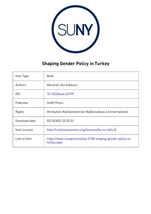 Shaping Gender Policy in Turkey