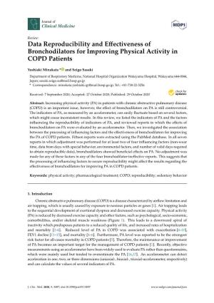 Data Reproducibility and Effectiveness of Bronchodilators for Improving Physical Activity in COPD Patients