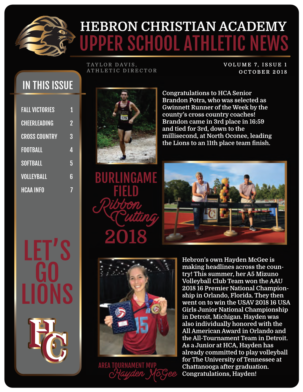 Hebron Christian Academy Upper School Athletic News