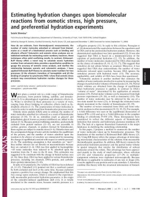 Estimating Hydration Changes Upon Biomolecular Reactions from Osmotic Stress, High Pressure, and Preferential Hydration Experiments