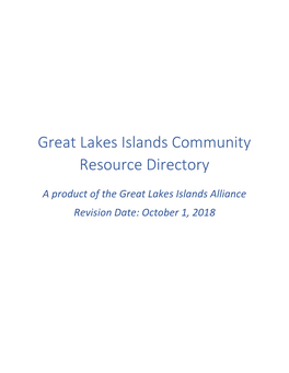 Great Lakes Islands Community Resource Directory