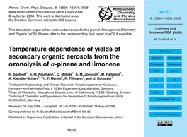 Pinene and Limonene SOA Yields