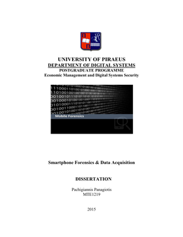 UNIVERSITY of PIRAEUS DEPARTMENT of DIGITAL SYSTEMS POSTGRADUATE PROGRAMME Economic Management and Digital Systems Security