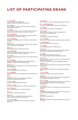 List of Participating Deans