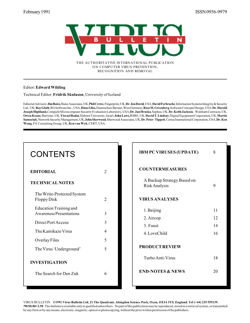 Virus Bulletin, February 1991