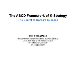 The ABCD Framework of K-Strategy