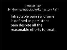 Palliatiive CEA Difficult Pain Syndrome