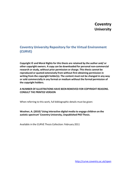 Coventry University Repository for the Virtual Environment (CURVE)