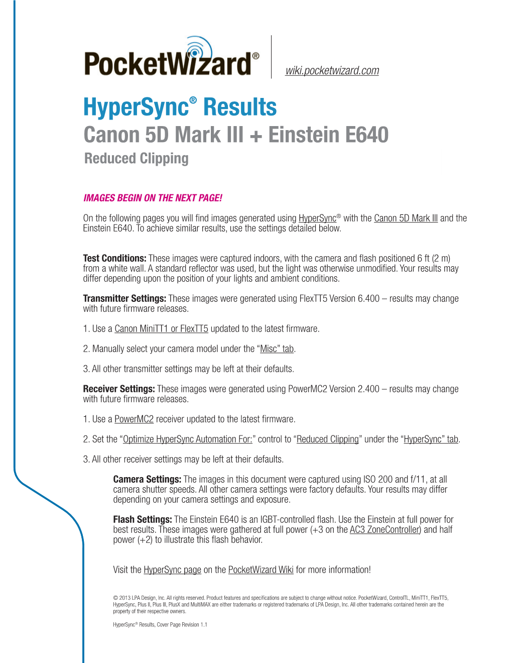 Hypersync® Results Canon 5D Mark III + Einstein E640 Reduced Clipping