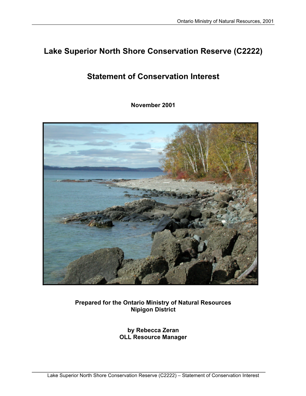 Lake Superior North Shore Conservation Reserve (C2222)