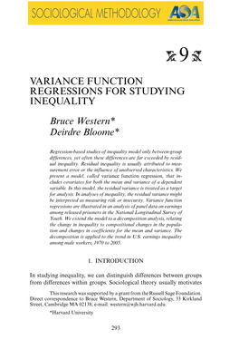 Variance Function Regressions for Studying Inequality